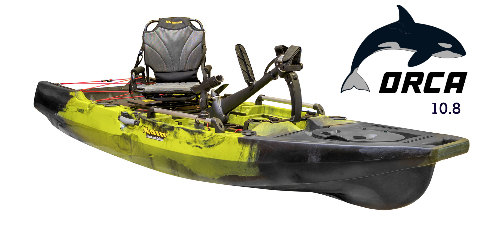 Nordmann® Orca 10.8 Angelkajak Sit on Top inkl. Zahnstangen-Pedalantrieb