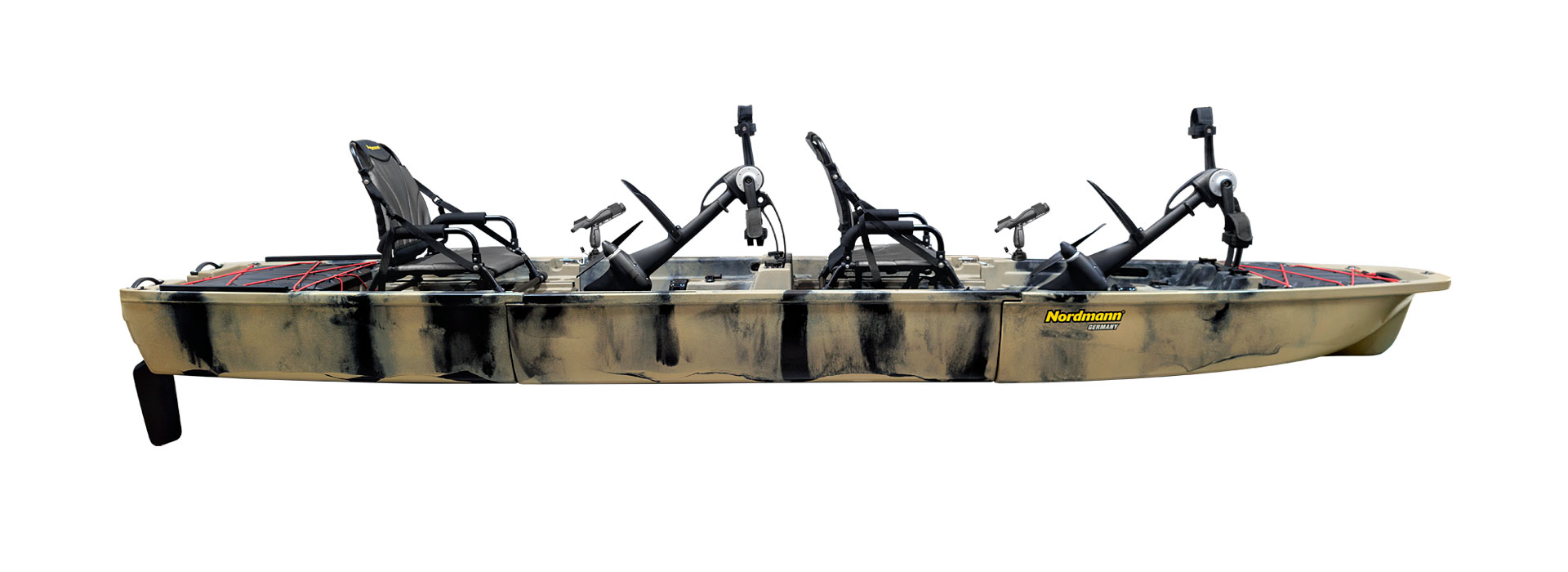 Nordmann® Viper 14.3  Duo teilbares Angelkajak Sit on Top inkl. Zahnstangen-Pedalantrieb