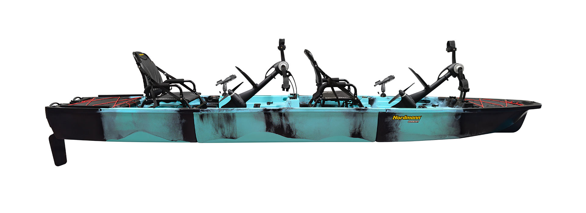 Nordmann® Viper 14.3  Duo teilbares Angelkajak Sit on Top inkl. Zahnstangen-Pedalantrieb